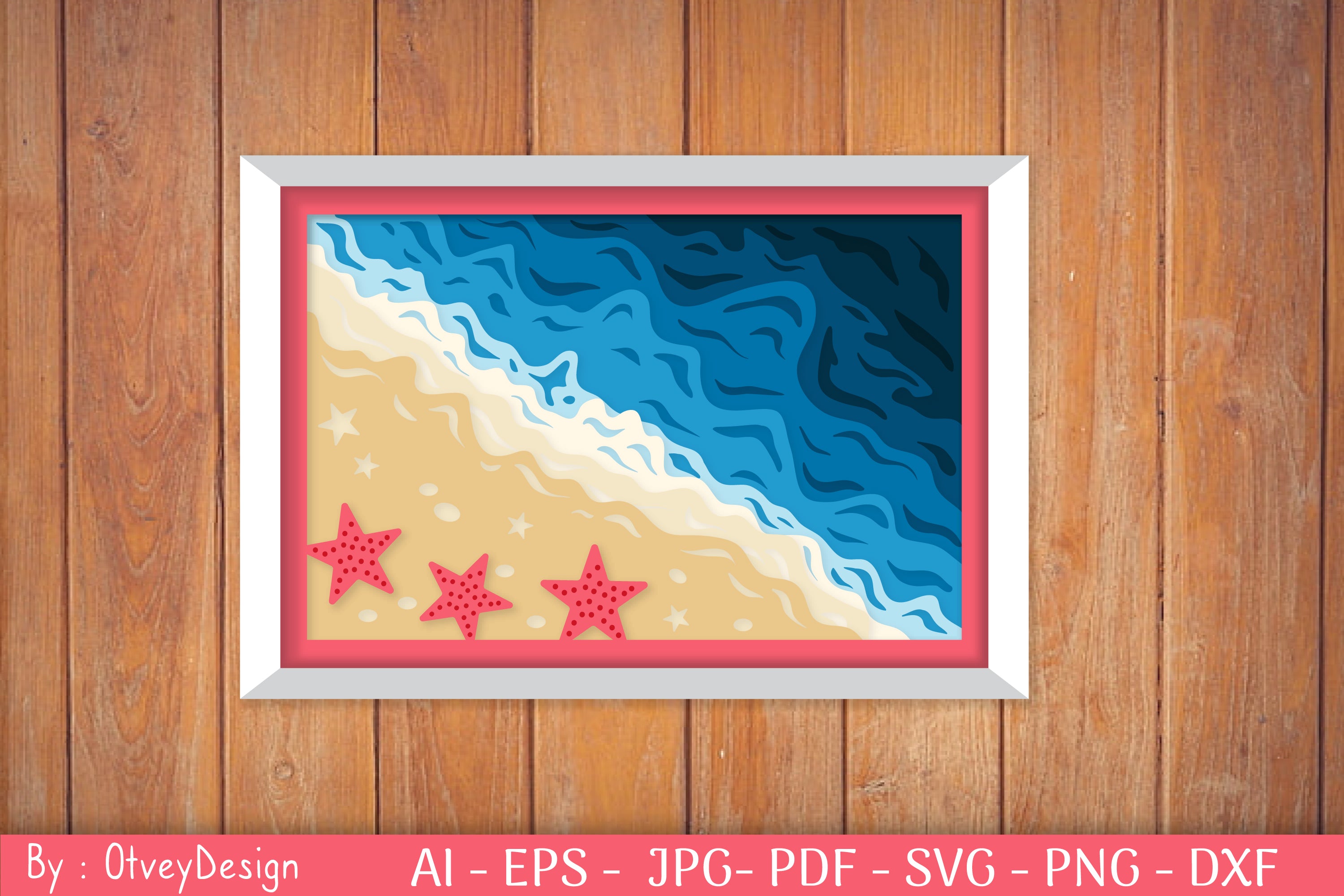 Ocean Shadow Box SVG Bundle for Cricut