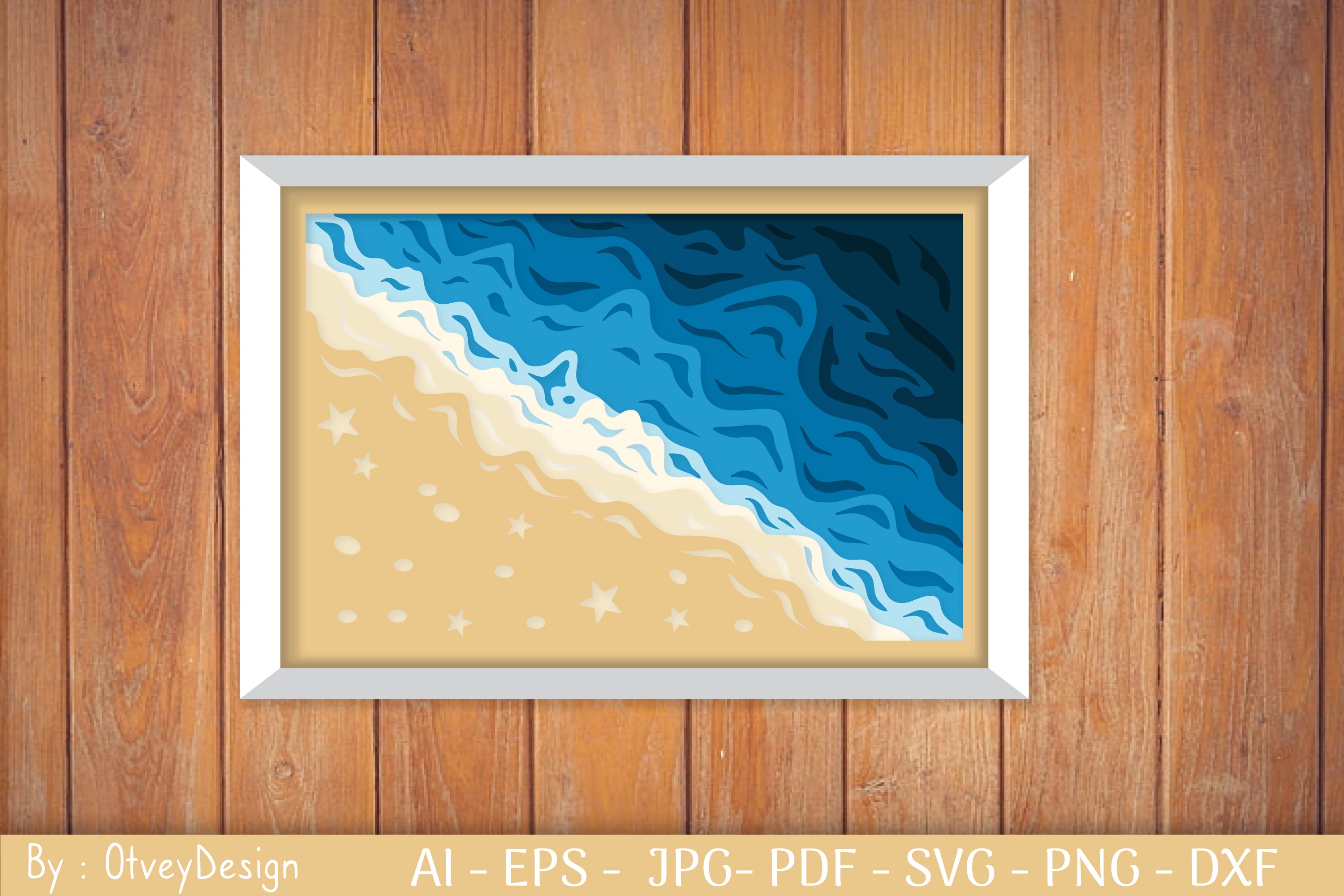 Ocean Shadow Box SVG Bundle for Cricut