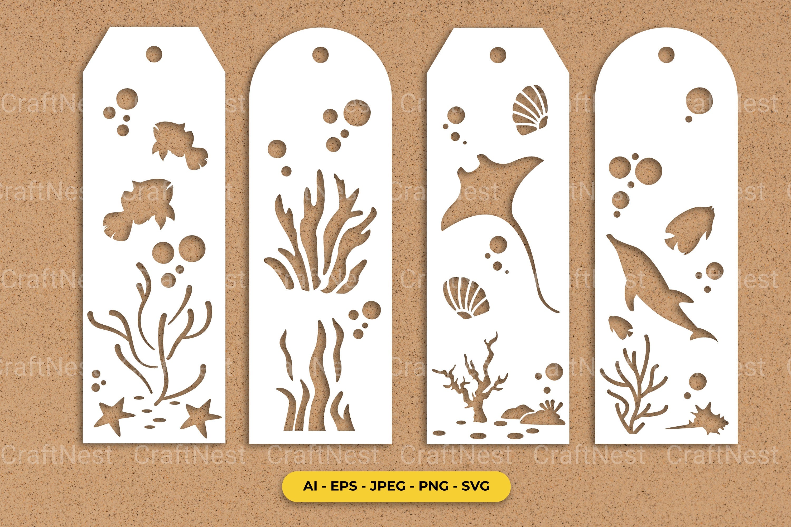 Ocean Papercut SVG Clipart Bundle
