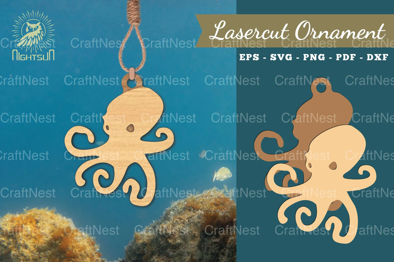 Octopus Laser Cut Ornament Clipart Bundle - CraftNest - Digital Crafting and Art