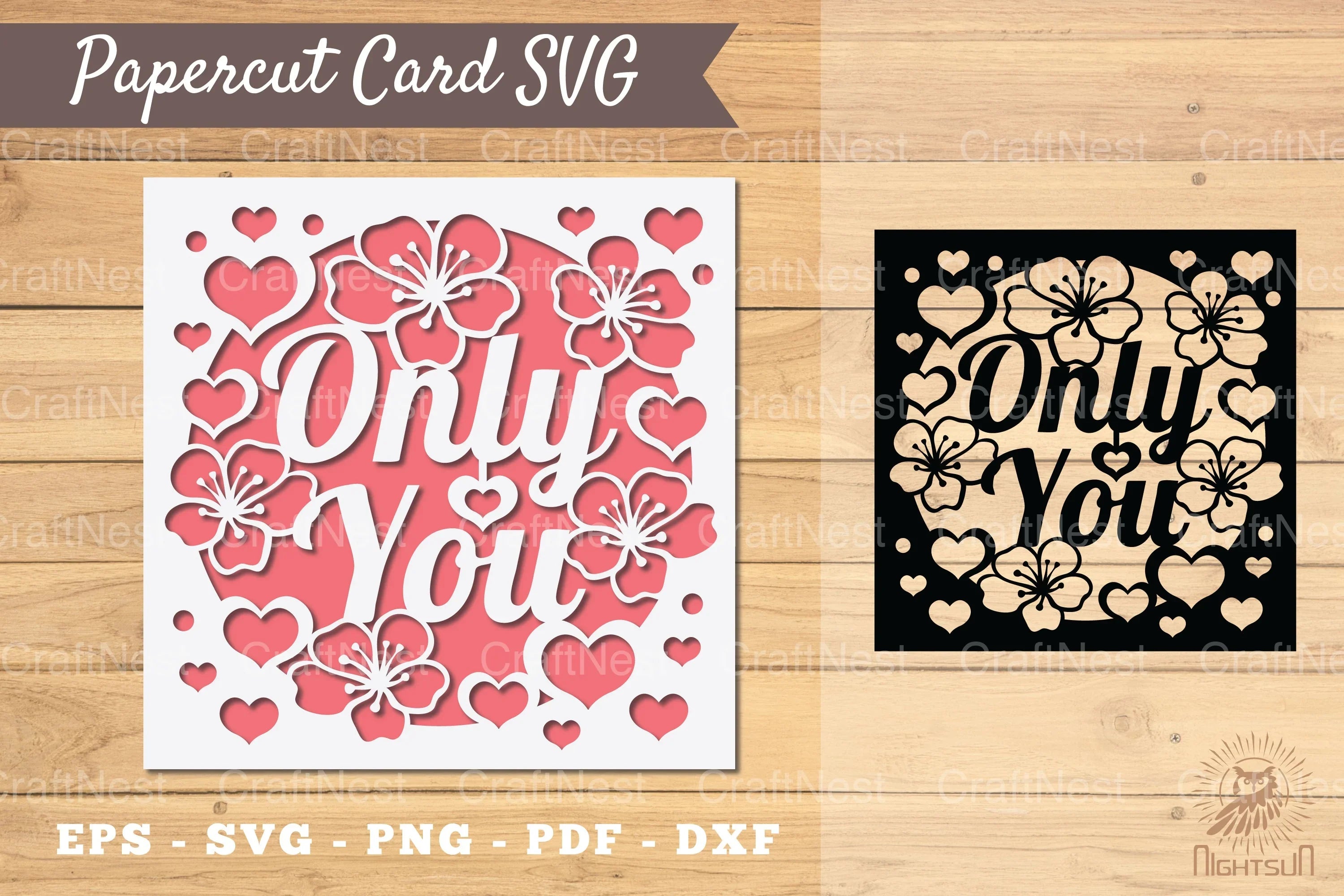 Only You Papercut Card SVG Design Bundle - CraftNest - Digital Crafting and Art