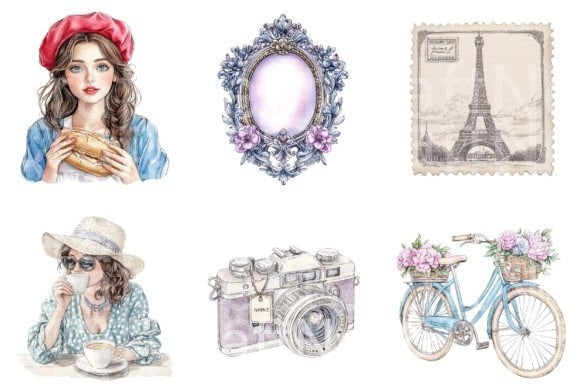 Ooh La Paris Clipart Bundle - CraftNest - Digital Crafting and Art