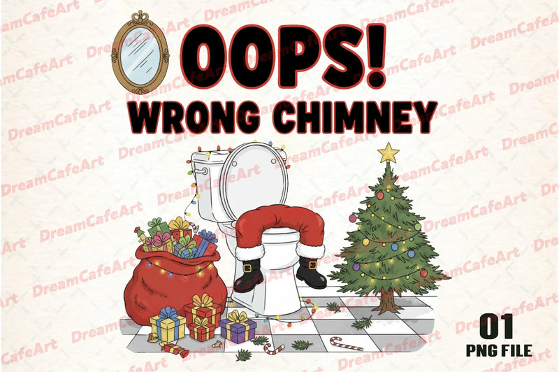 Oops Wrong Chimney Santa Clipart Bundle - CraftNest - Digital Crafting and Art