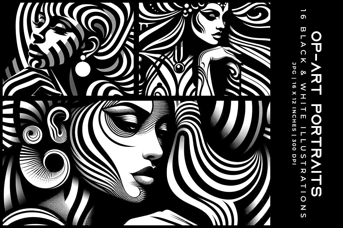 Op Art Portraits - Wall Art