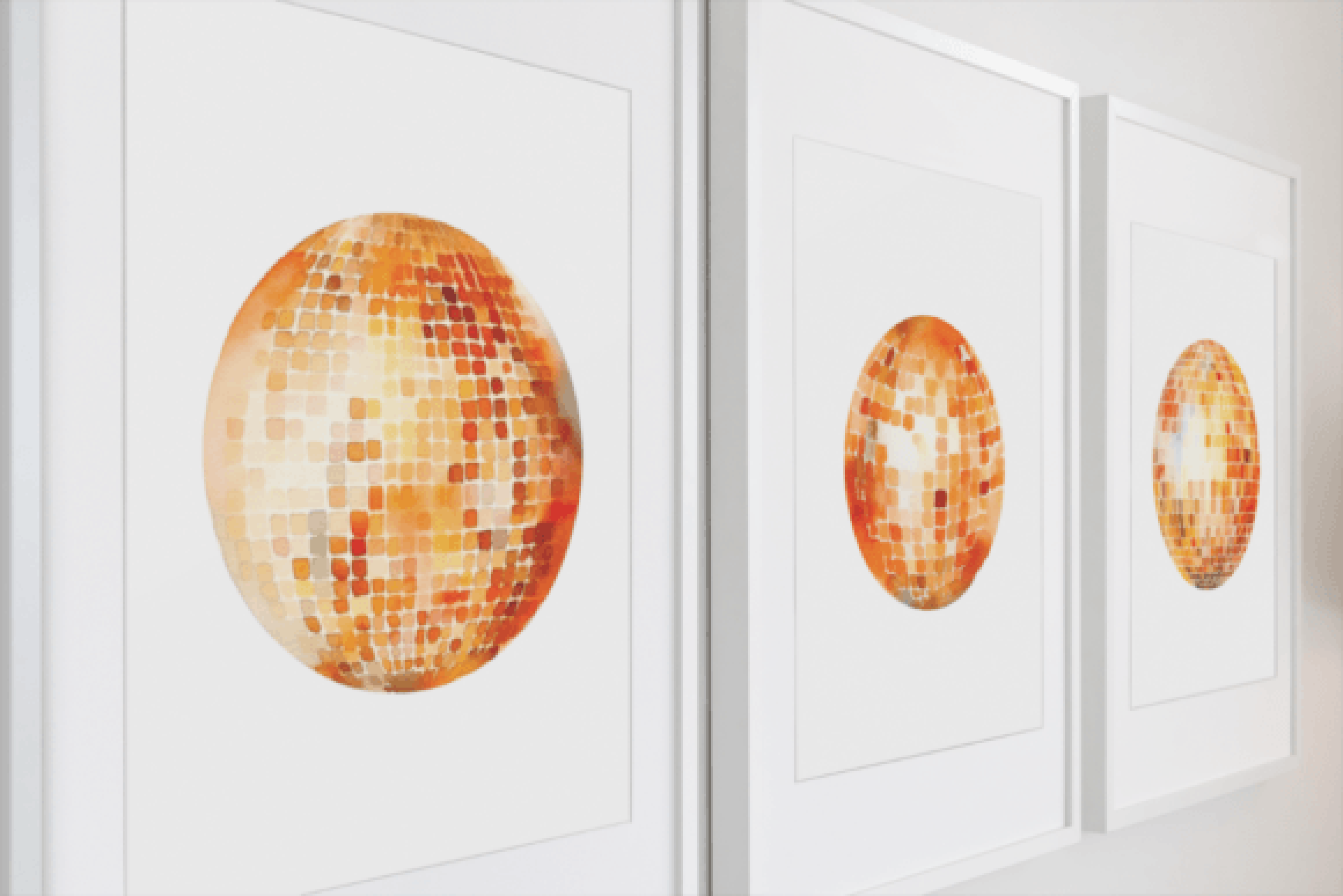 Vibrant Orange Disco Balls Clipart Bundle