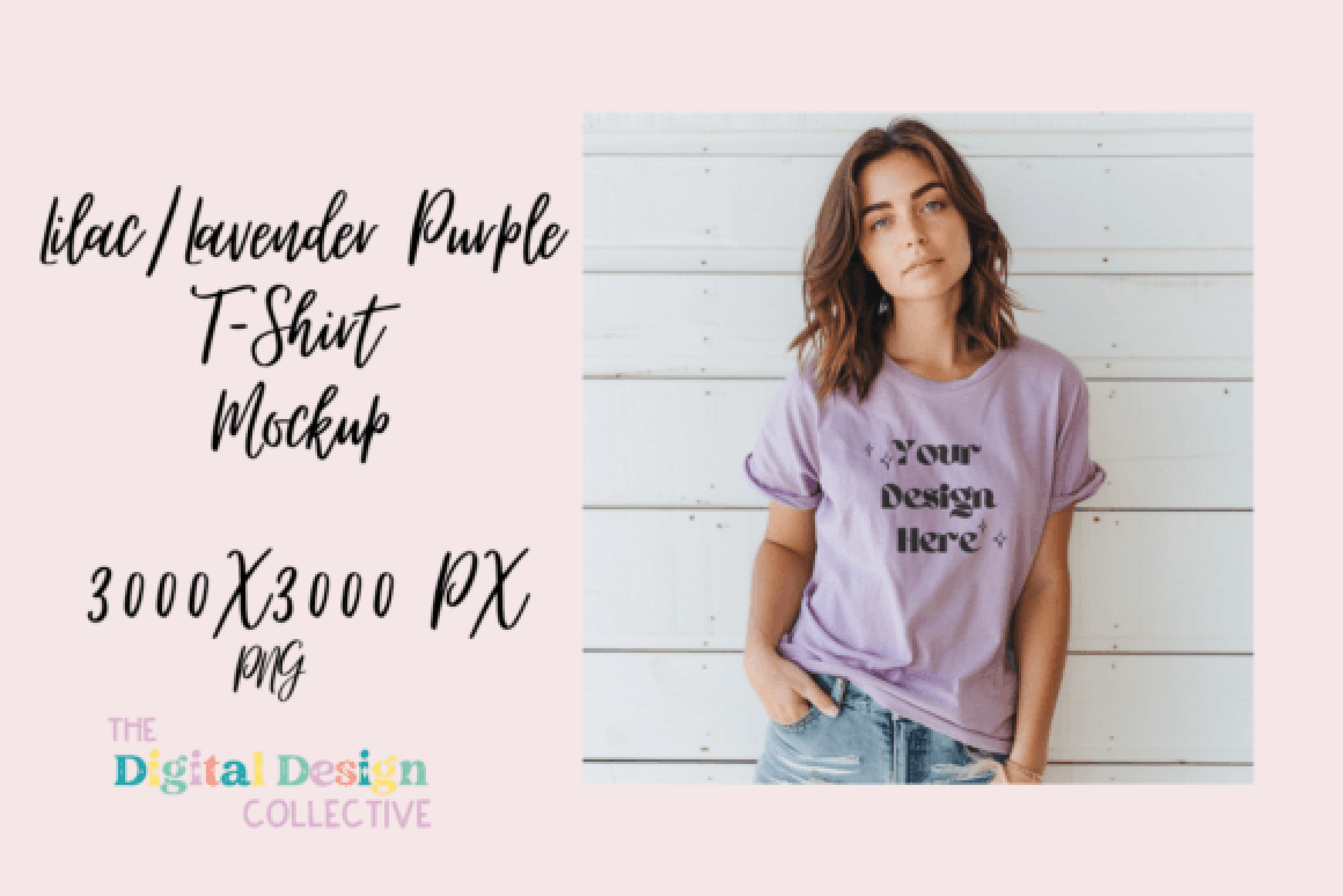 Heather Purple Bella Canvas Tee Clipart Bundle