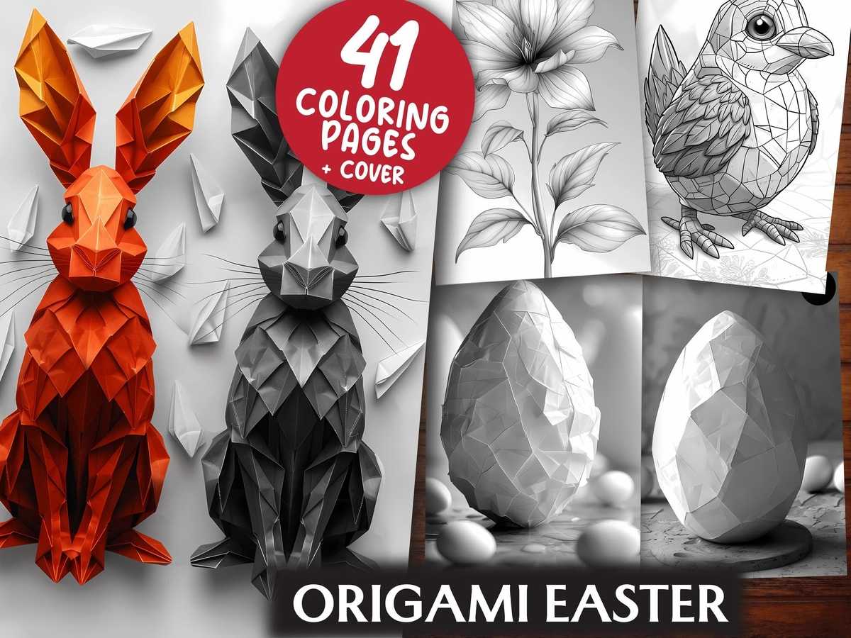 Origami Easter Coloring Books - CraftNest