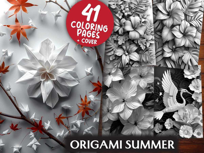 Origami Summer Coloring Books - CraftNest - Digital Crafting and Art