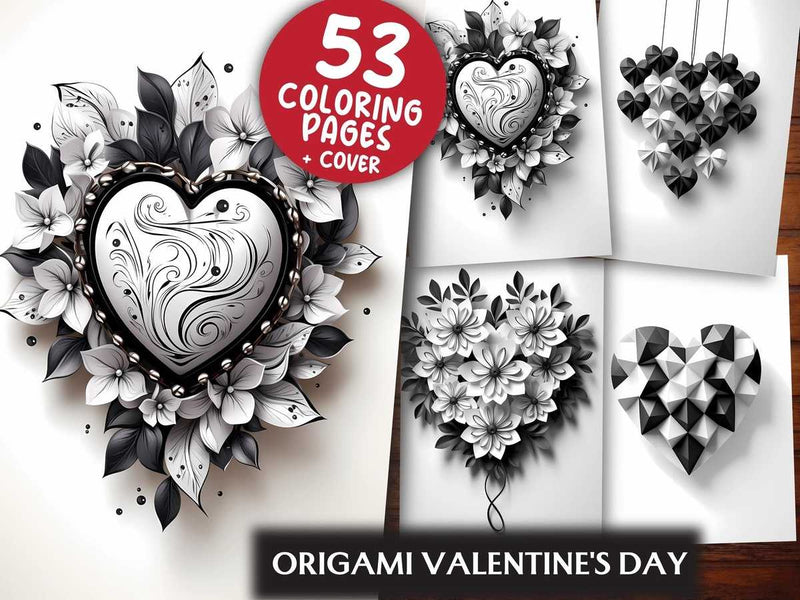 Origami Valentines Day Coloring Books - CraftNest