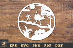 Ostrich Papercut Round Clipart Bundle - CraftNest - Digital Crafting and Art