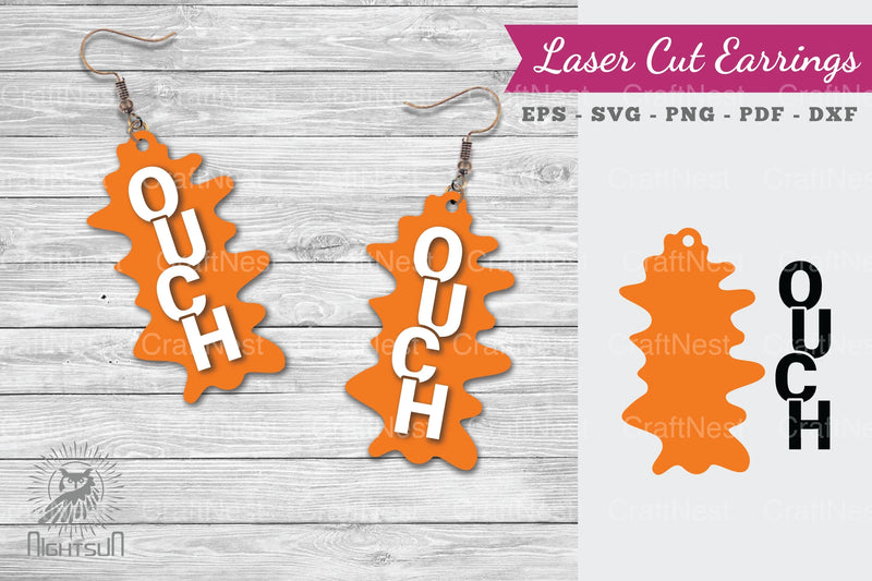 Ouch Laser Cut Earrings SVG Bundle - CraftNest - Digital Crafting and Art