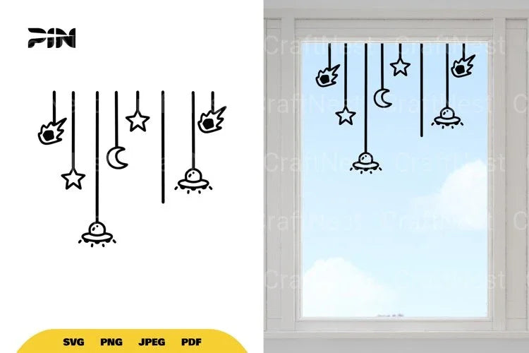 Outer Space Window Decal Clipart Bundle - CraftNest - Digital Crafting and Art