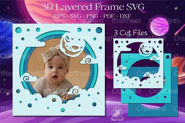 Outer Space Layered Frame Clipart Bundle - CraftNest - Digital Crafting and Art