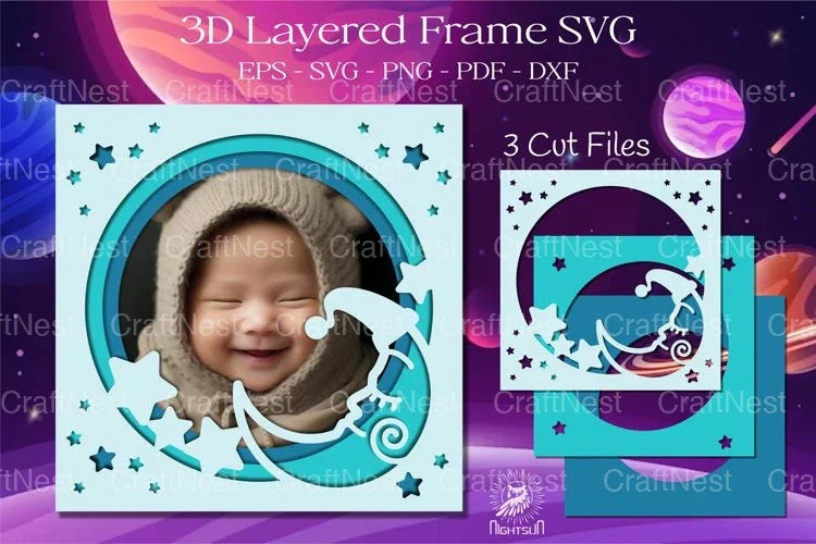 Outer Space Layered Frame Clipart Bundle - CraftNest - Digital Crafting and Art