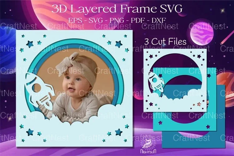Outer Space Layered Frame Clipart Bundle - CraftNest - Digital Crafting and Art