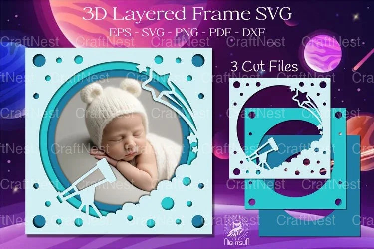 Outer Space Layered Frame Clipart Bundle - CraftNest - Digital Crafting and Art