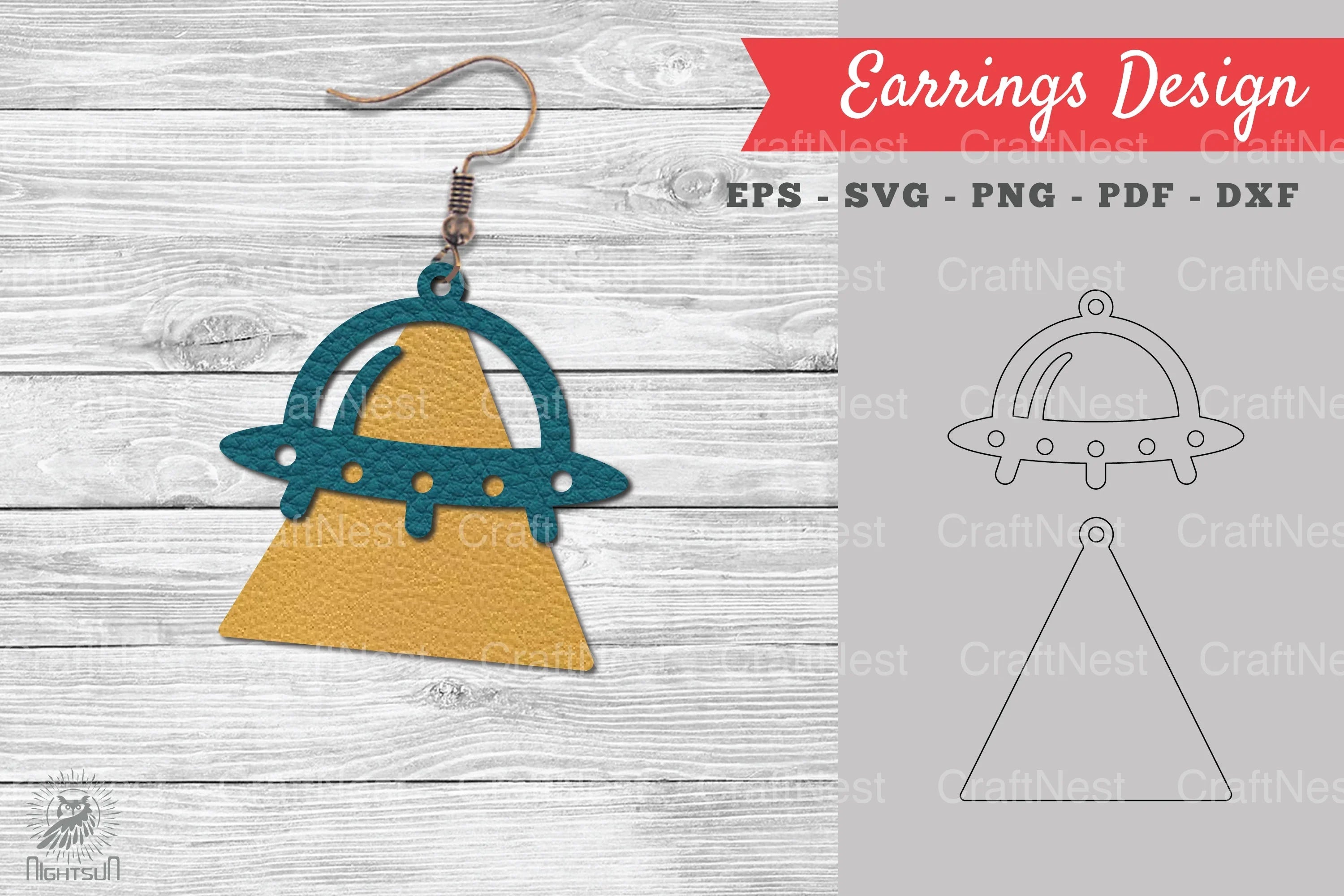Outer Space Leather Earring Design Clipart Bundle - CraftNest - Digital Crafting and Art