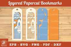 Outer Space Papercut Bookmark SVG Bundle - CraftNest - Digital Crafting and Art