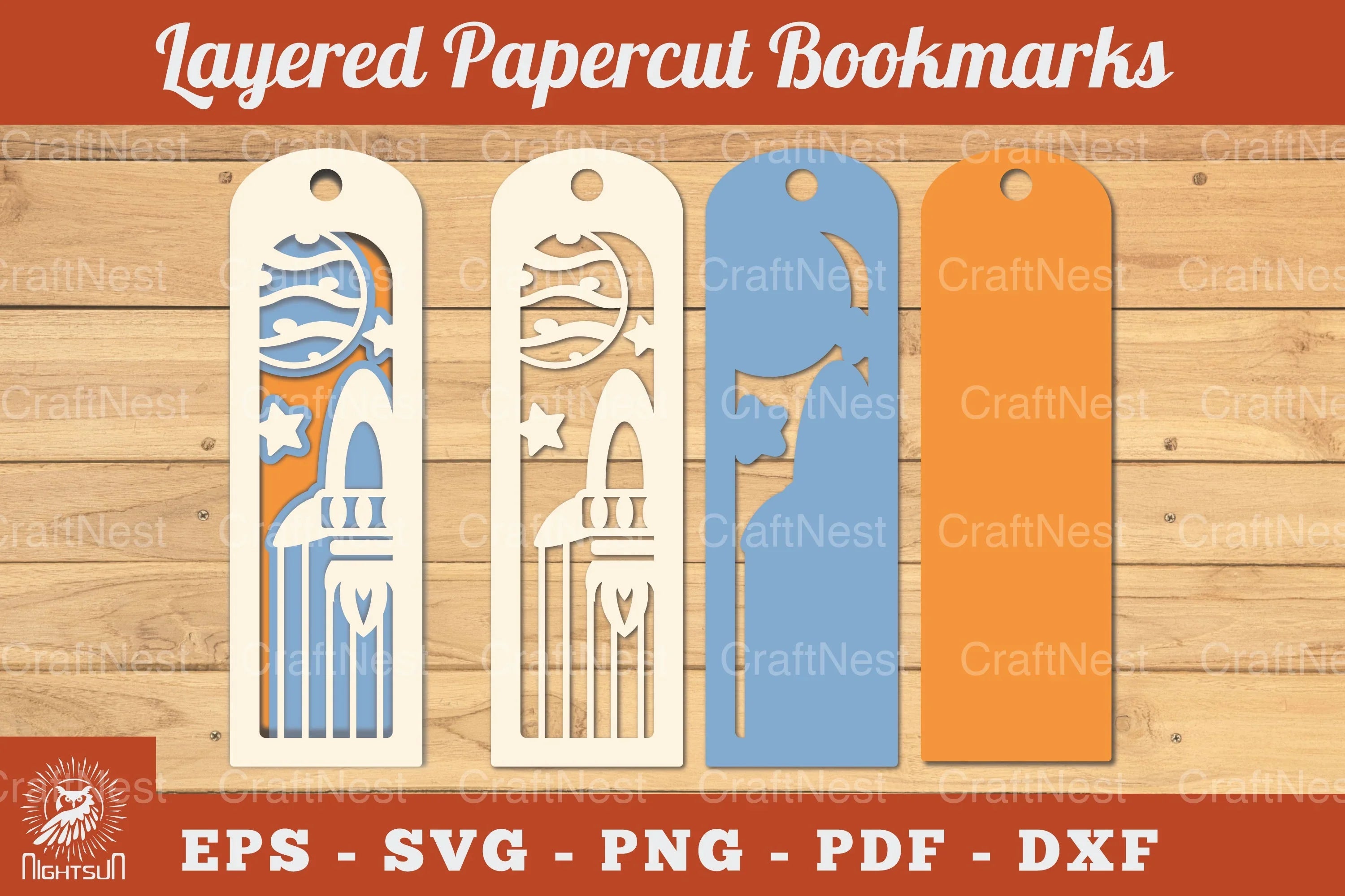 Outer Space Papercut Bookmark SVG Bundle - CraftNest - Digital Crafting and Art
