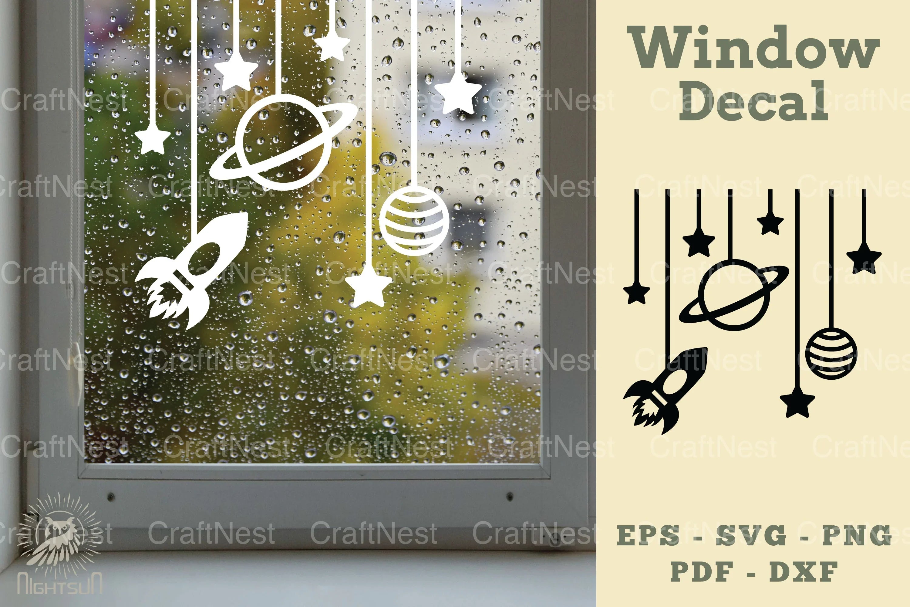 Outer Space Window Decal Clipart Bundle - CraftNest - Digital Crafting and Art