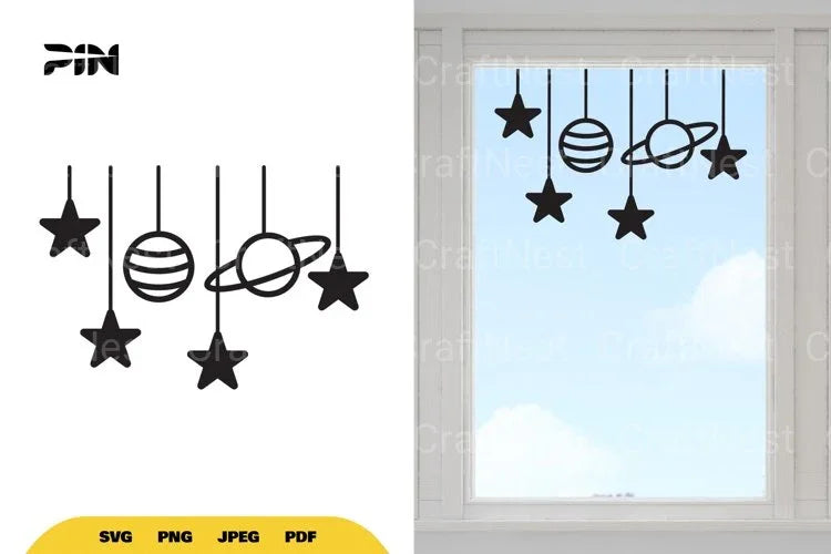 Outer Space Window Decal Clipart Bundle - CraftNest - Digital Crafting and Art