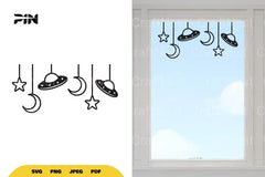 Outer Space Window Decal SVG Bundle - CraftNest - Digital Crafting and Art