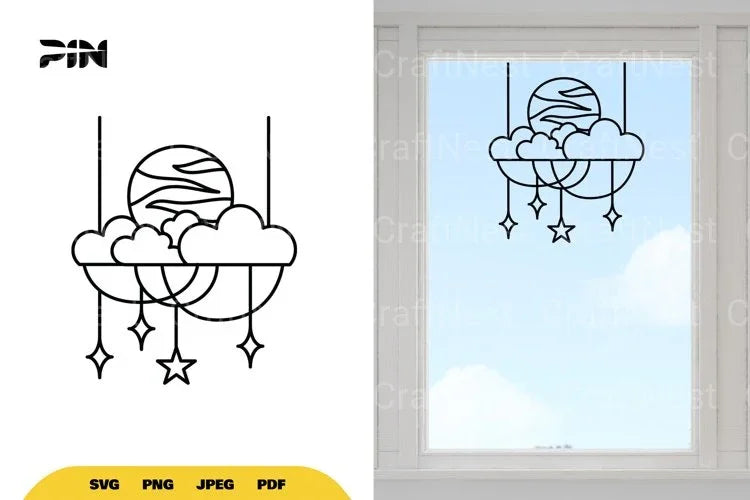 Outer Space Window Decal SVG Bundle - CraftNest - Digital Crafting and Art