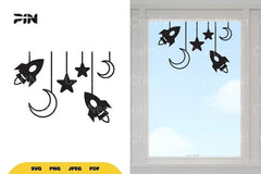 Outer Space Window Decal SVG Bundle - CraftNest - Digital Crafting and Art