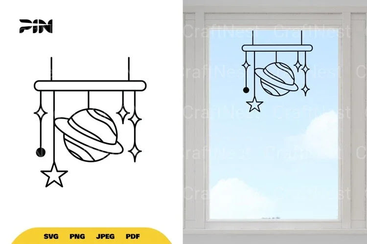 Outer Space Window Decal Clipart Bundle - CraftNest - Digital Crafting and Art