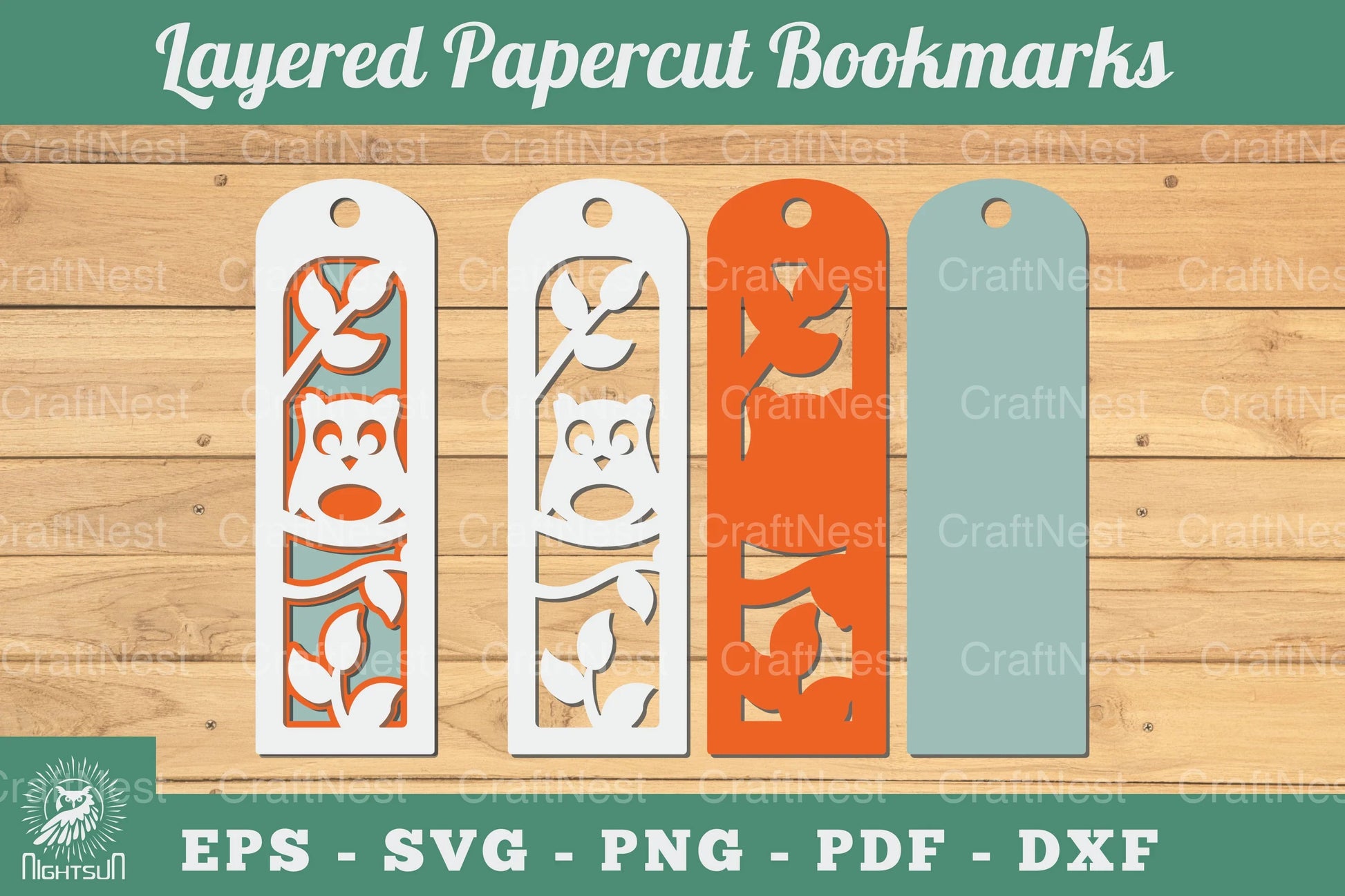 Owl 3D Papercut Bookmarks SVG Bundle - CraftNest - Digital Crafting and Art