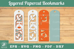 Owl 3D Papercut Bookmarks SVG Bundle - CraftNest - Digital Crafting and Art