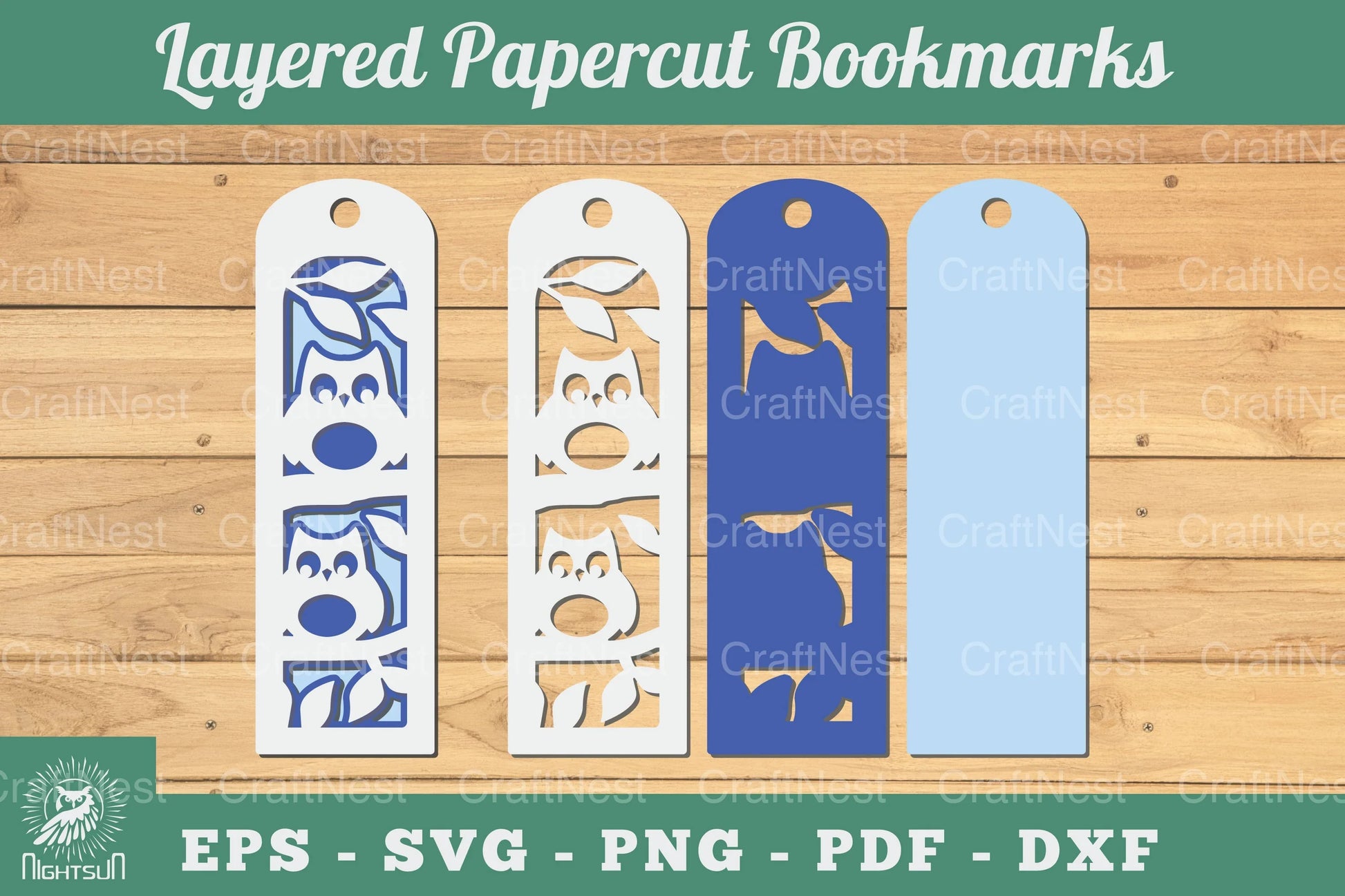 Owl 3D Papercut Bookmarks Clipart Bundle - CraftNest - Digital Crafting and Art
