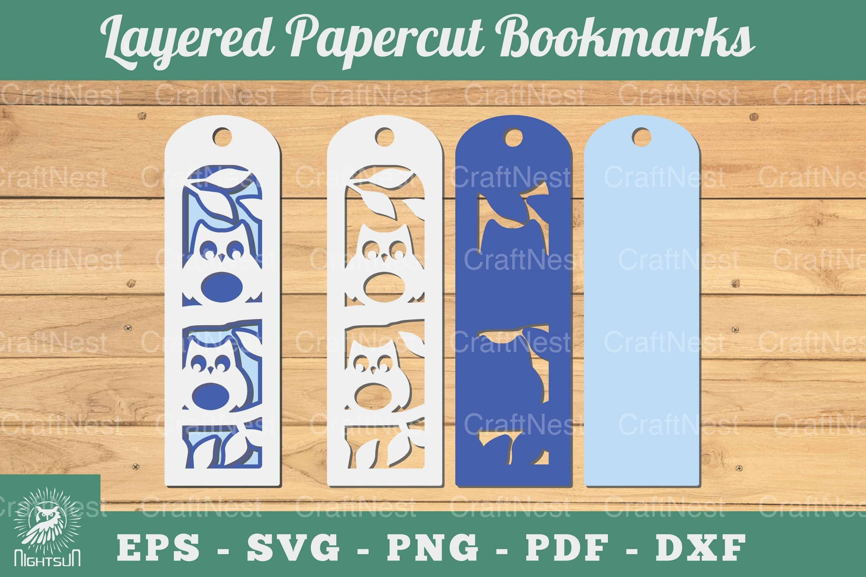 Owl 3D Papercut Bookmarks Clipart Bundle - CraftNest - Digital Crafting and Art