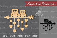 Owl Arrow Laser Cut Decoration Clipart Bundle - CraftNest - Digital Crafting and Art