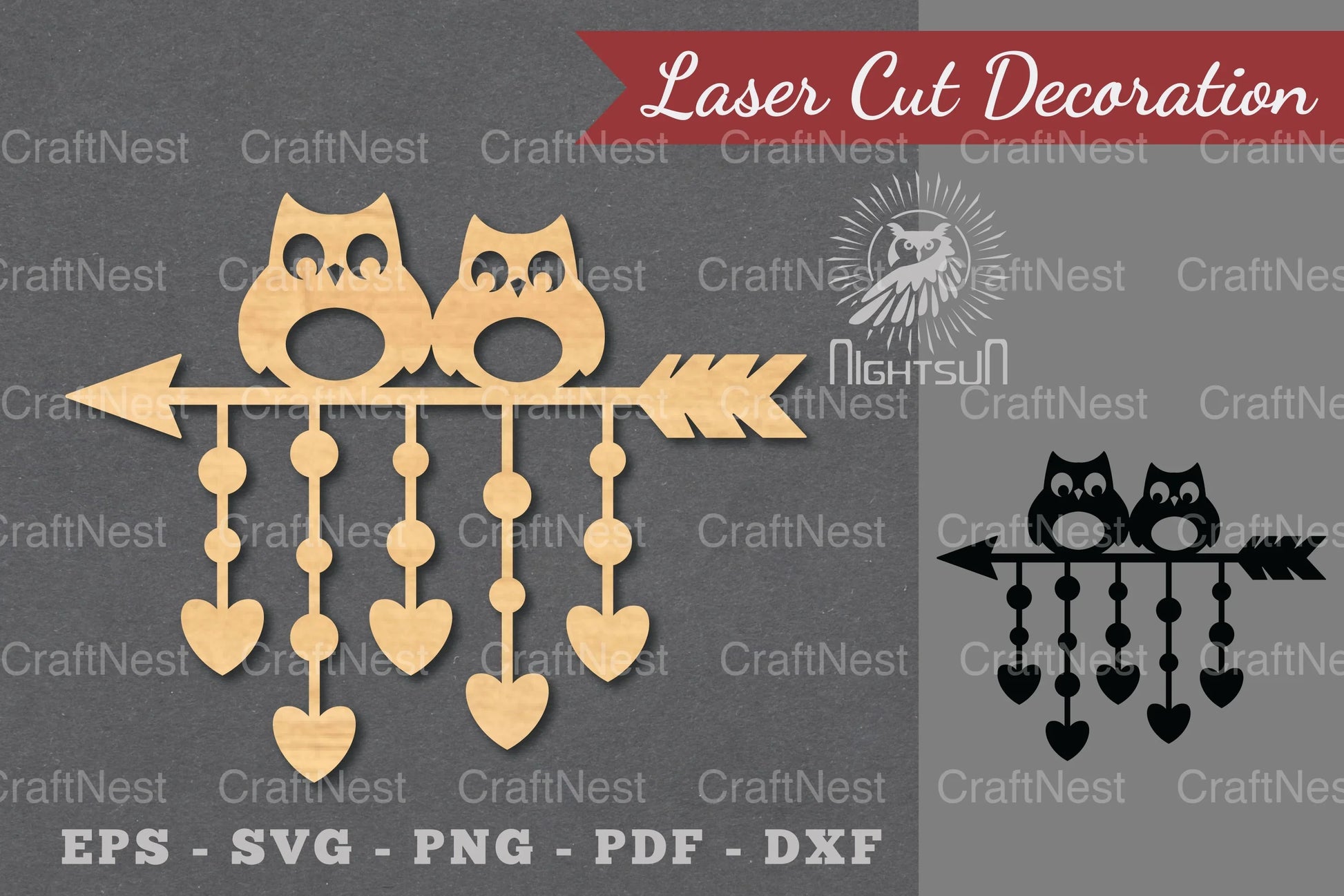 Owl Arrow Laser Cut Decoration Clipart Bundle - CraftNest - Digital Crafting and Art