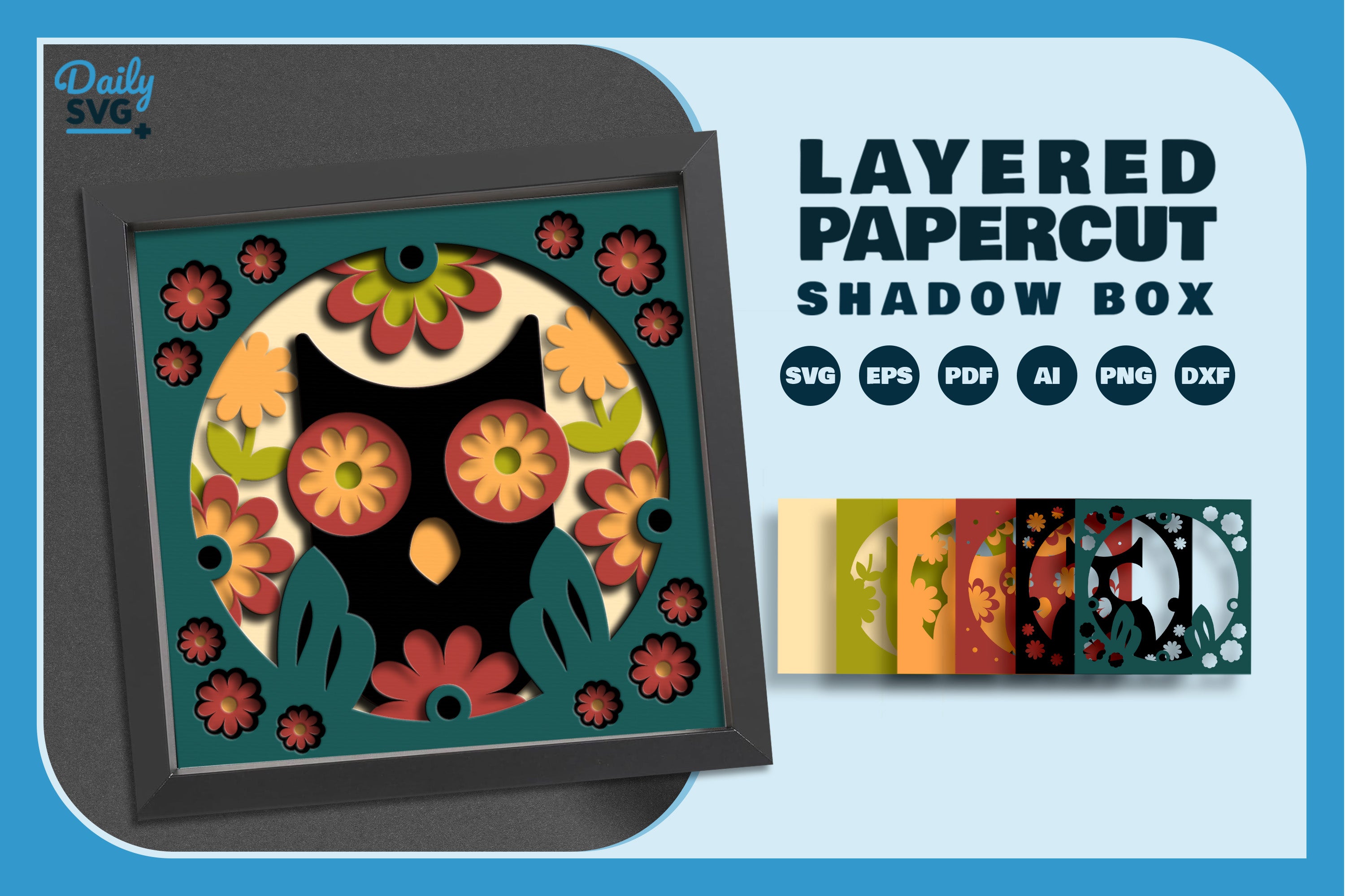 Owl Folk Art Papercut SVG Bundle 1