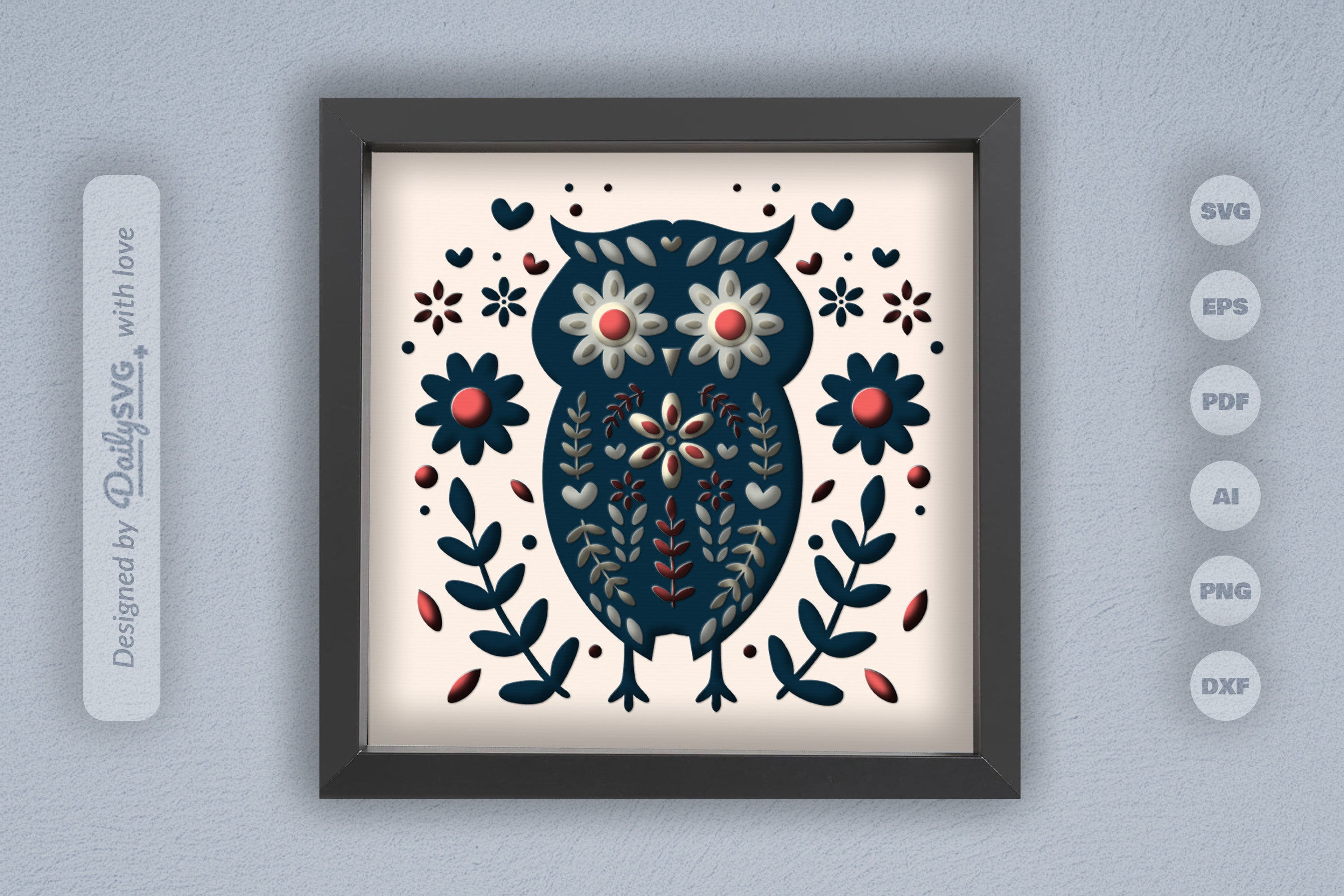 Owl Folk Art Papercut SVG Bundle 3
