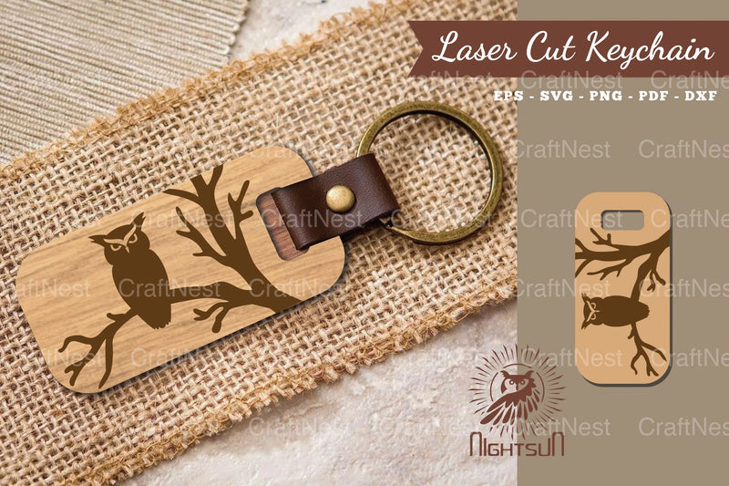 Owl Laser Cut Keychain Design Bundle - CraftNest - Digital Crafting and Art