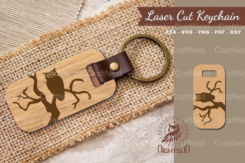 Owl Laser Cut Keychain Design Bundle - CraftNest - Digital Crafting and Art