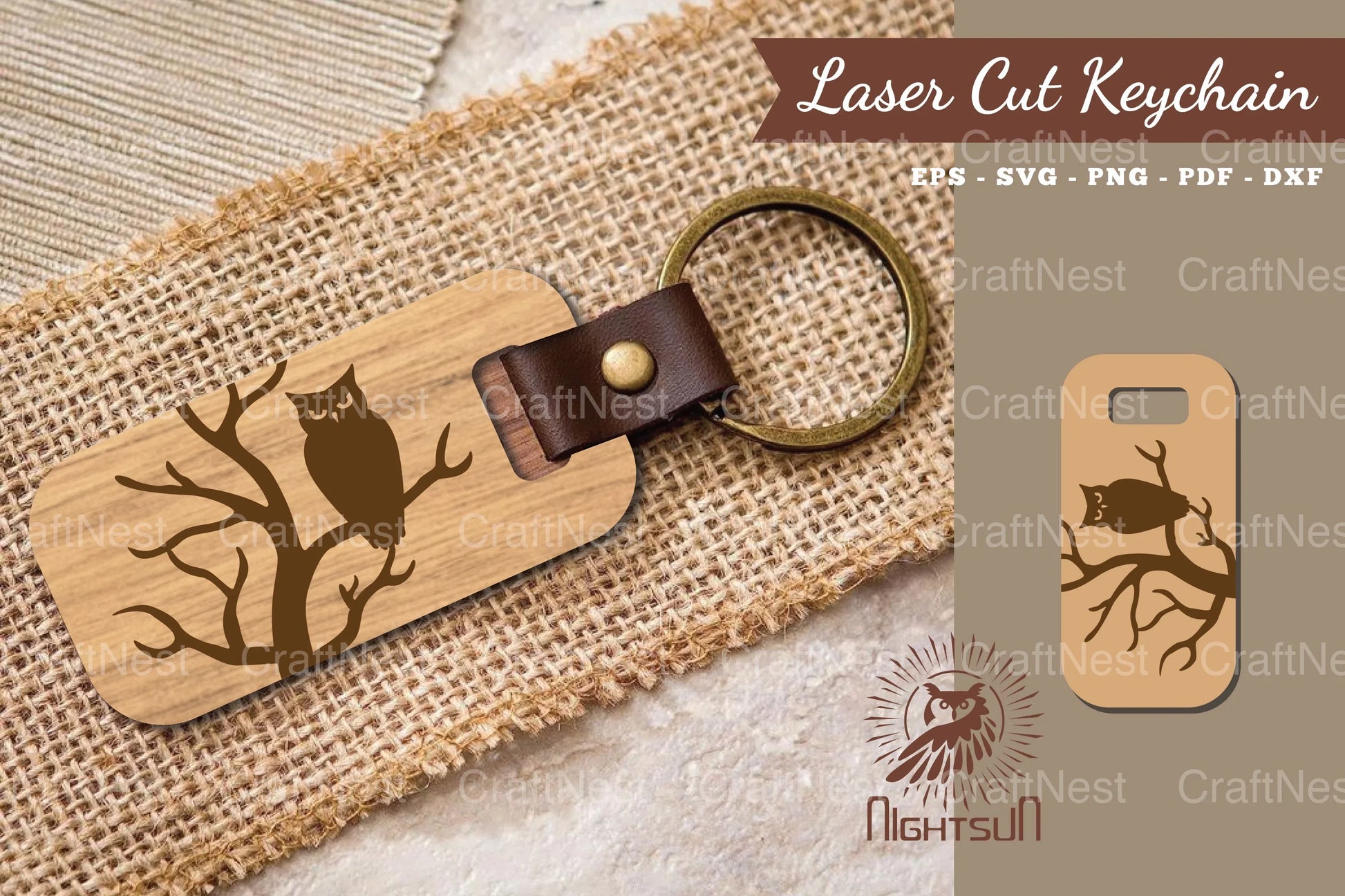Owl Laser Cut Keychain Design Bundle - CraftNest - Digital Crafting and Art