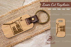 Owl Laser Cut Keychain SVG Bundle - CraftNest - Digital Crafting and Art