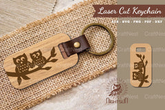 Owl Laser Cut Keychain SVG Bundle - CraftNest - Digital Crafting and Art