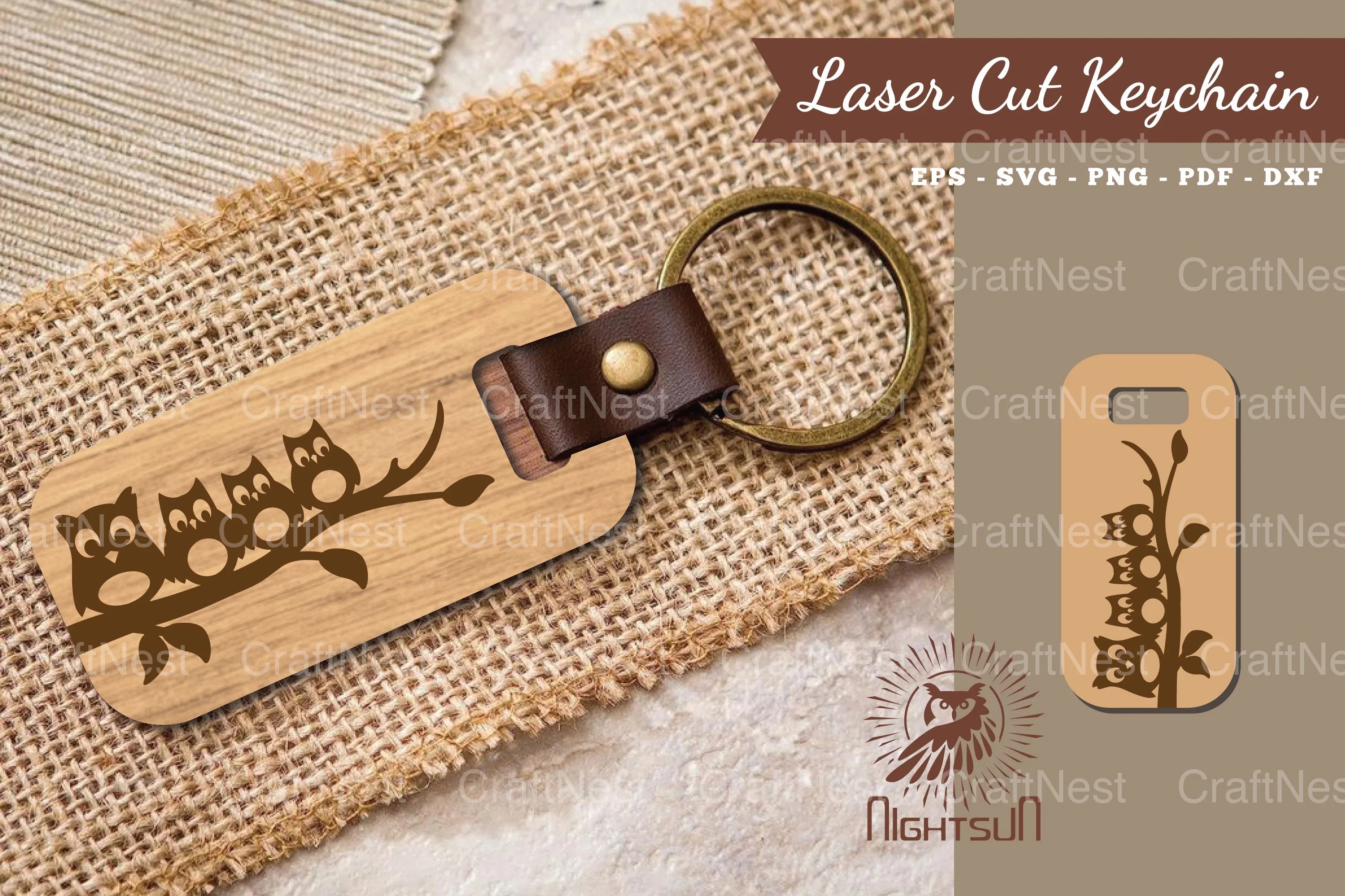 Owl Laser Cut Keychain Clipart Bundle - CraftNest - Digital Crafting and Art