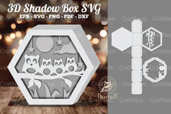 Owl 3D Shadow Box SVG Bundle - CraftNest - Digital Crafting and Art