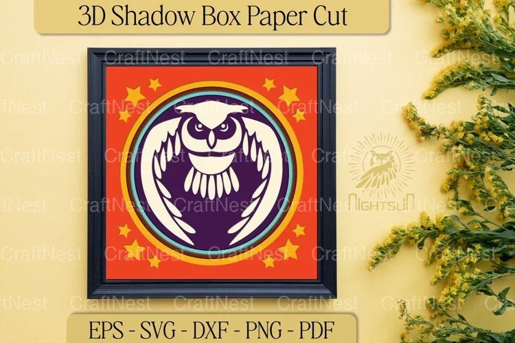 Owl Shape 3D Shadow Box Clipart Bundle - CraftNest - Digital Crafting and Art