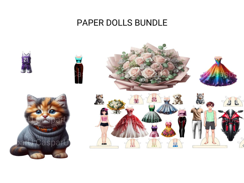 Paper Dolls Bundle - CraftNest - Digital Crafting and Art