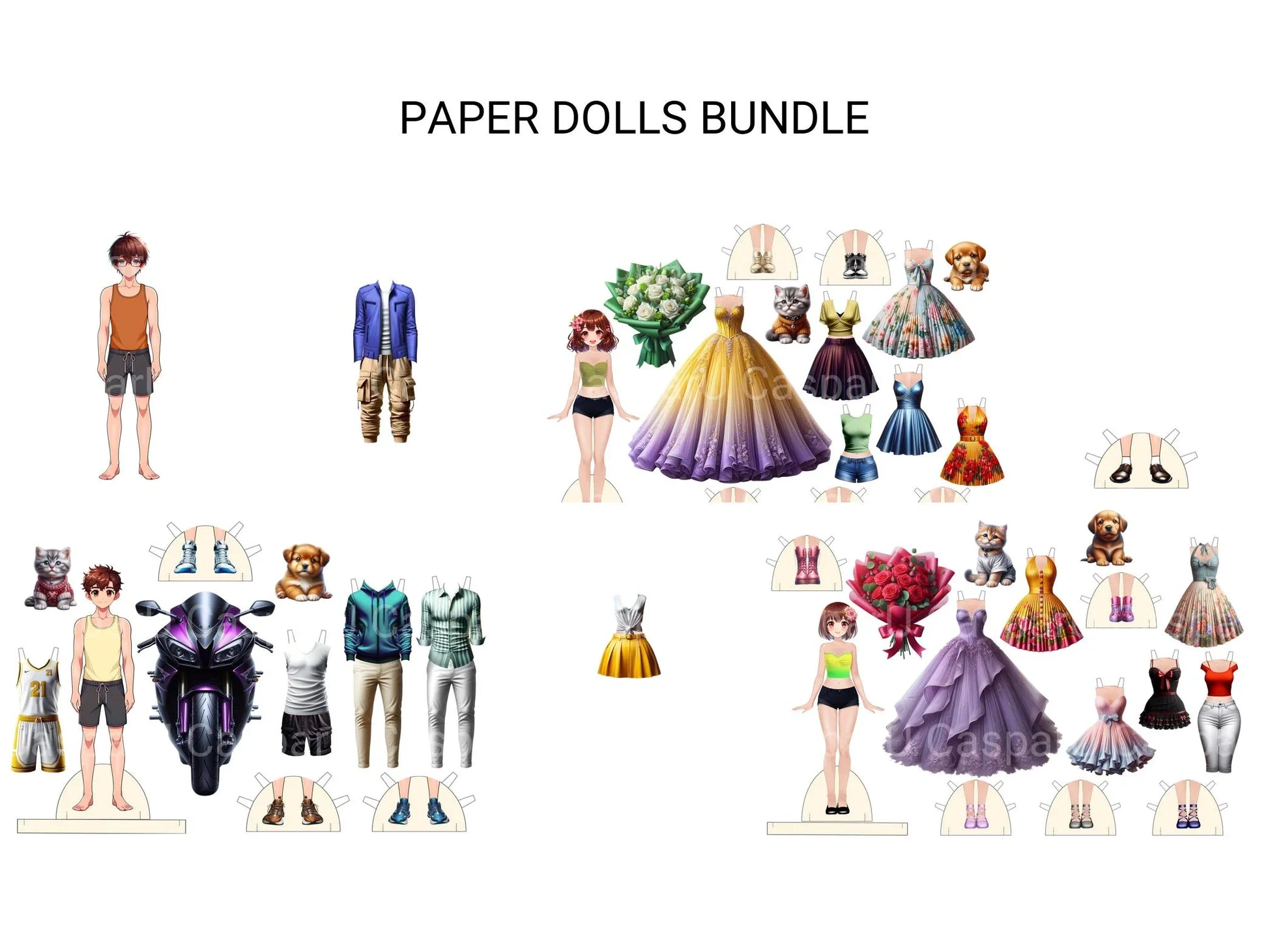 Paper Dolls Bundle - CraftNest - Digital Crafting and Art