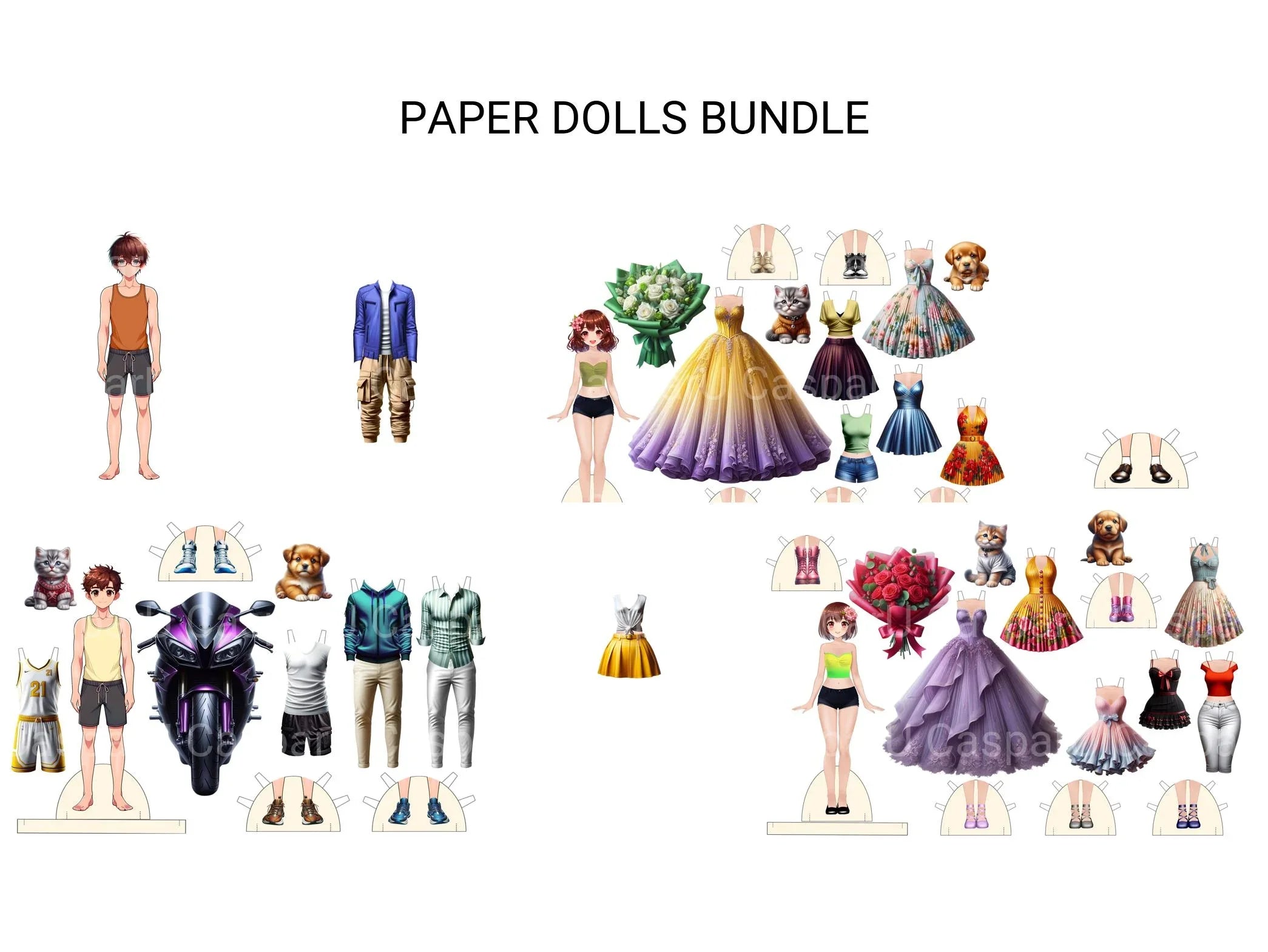 Paper Dolls Bundle - CraftNest - Digital Crafting and Art