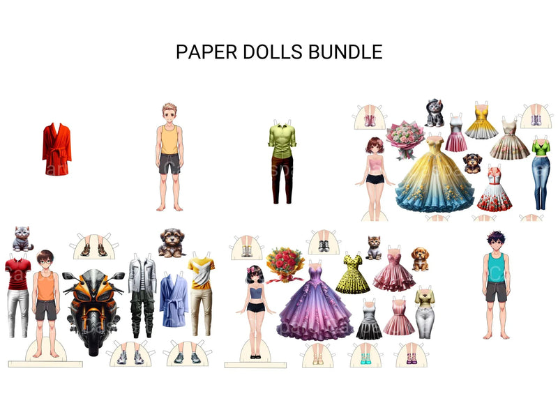 Paper Dolls Bundle - CraftNest - Digital Crafting and Art