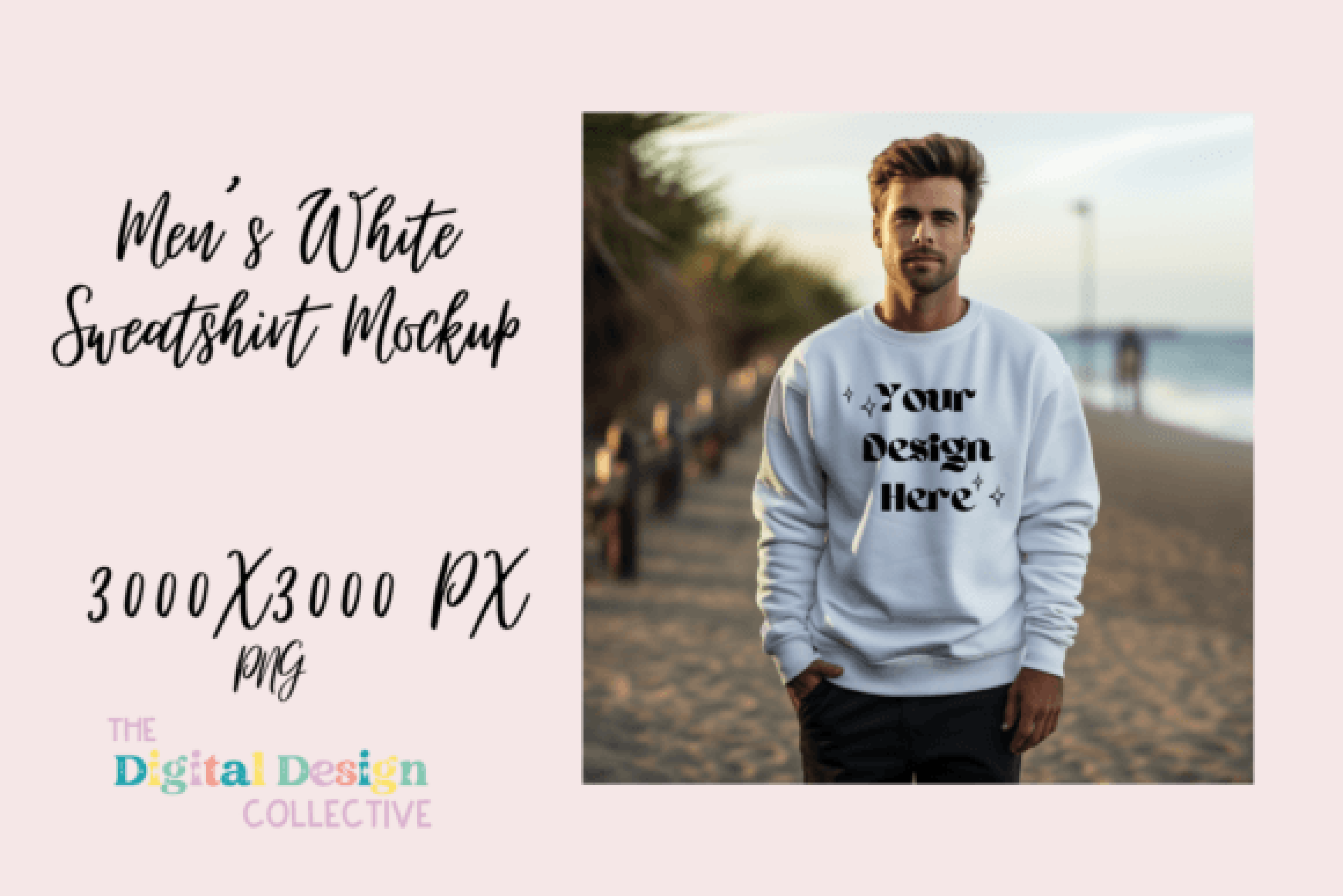 Men's White Sweatshirt Mockup Collection